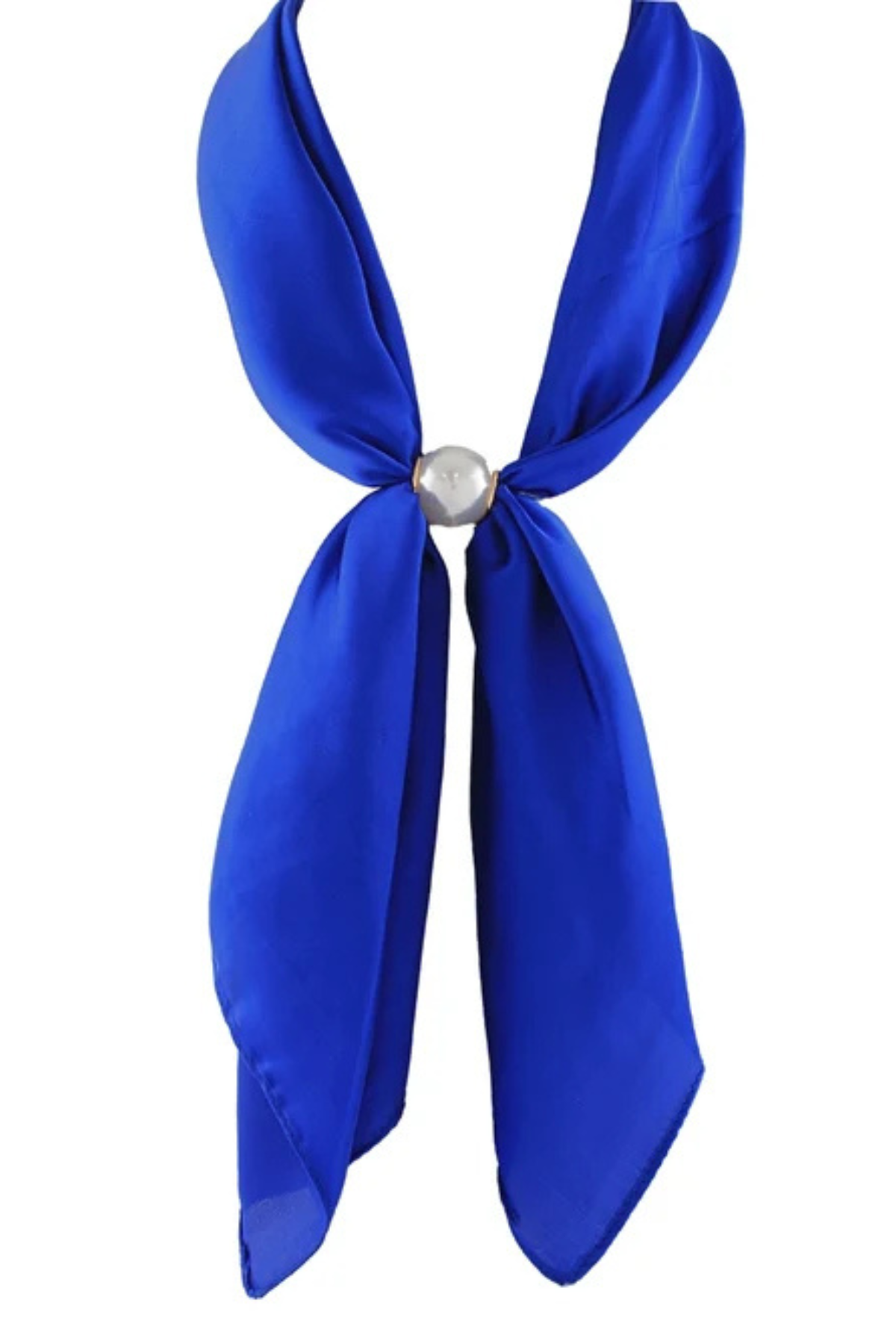 Solid Scarf Necklace With Pearl