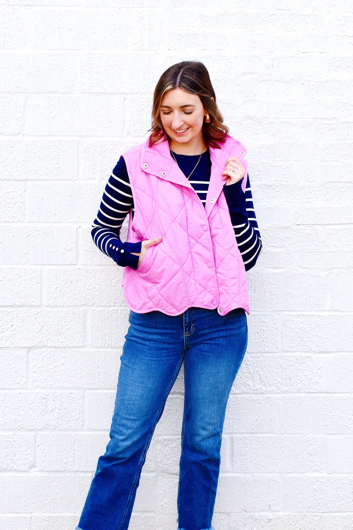 Bubblegum Scallop Vest