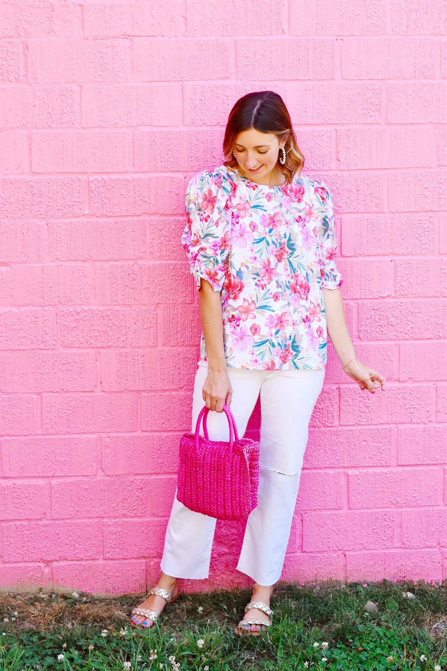 Ivory Summer Floral Blouse