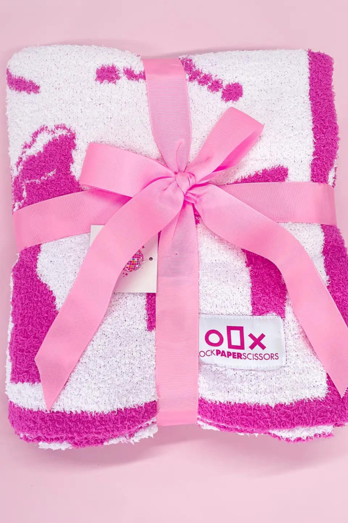 Cozy Pink Bow Luxury Throw Blanket