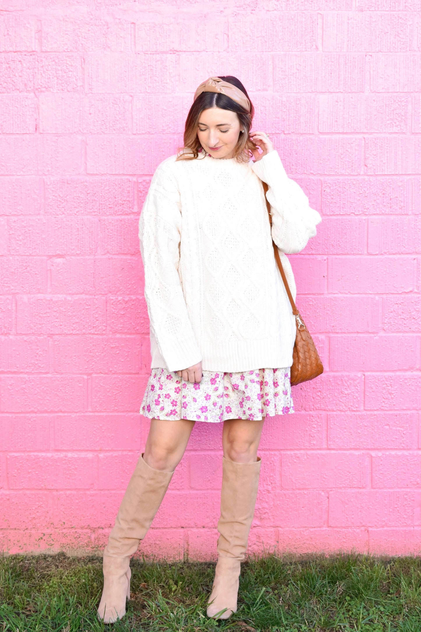 Cream Oversized Cable Sweater