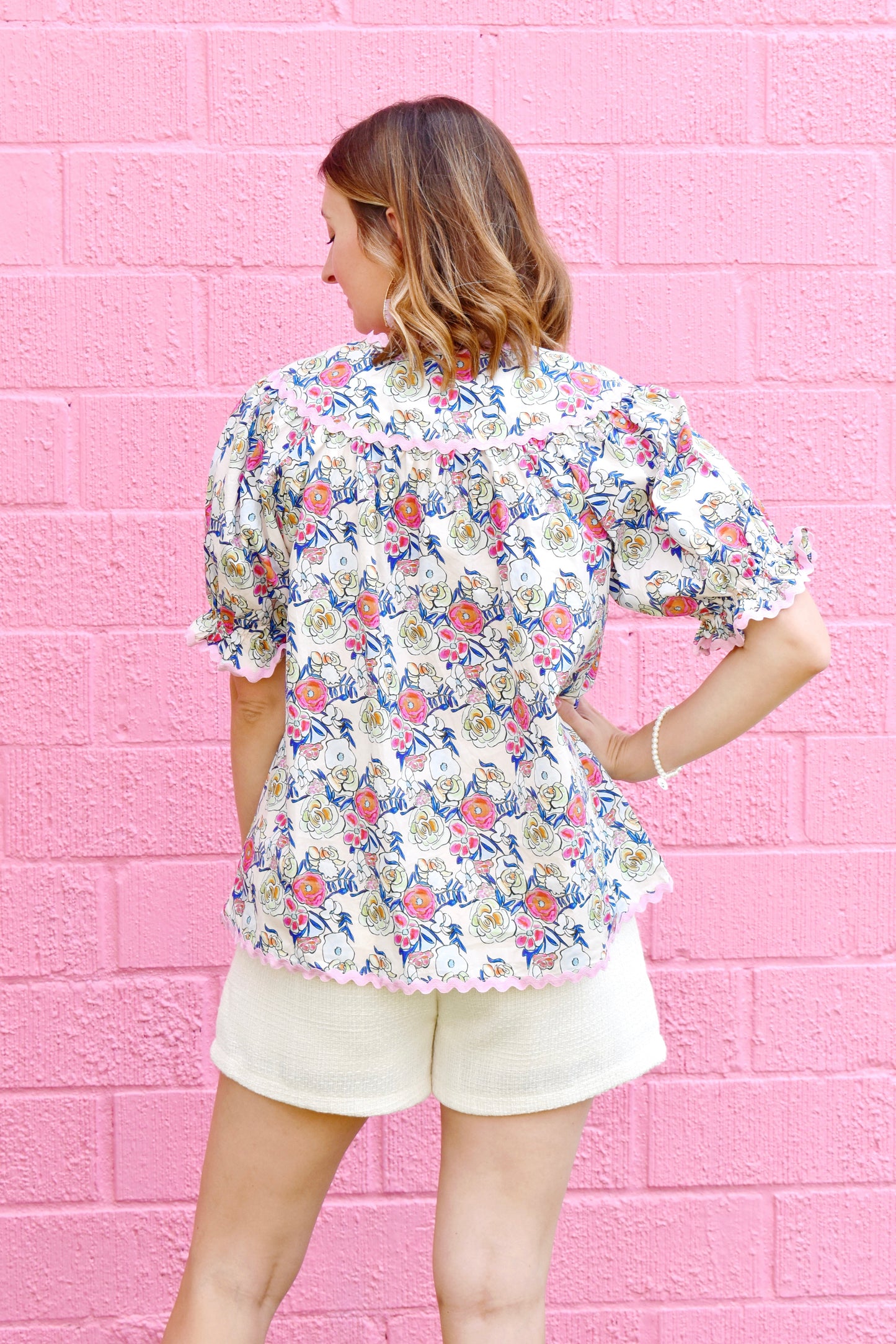 Floral Pink Ric Rac Blouse