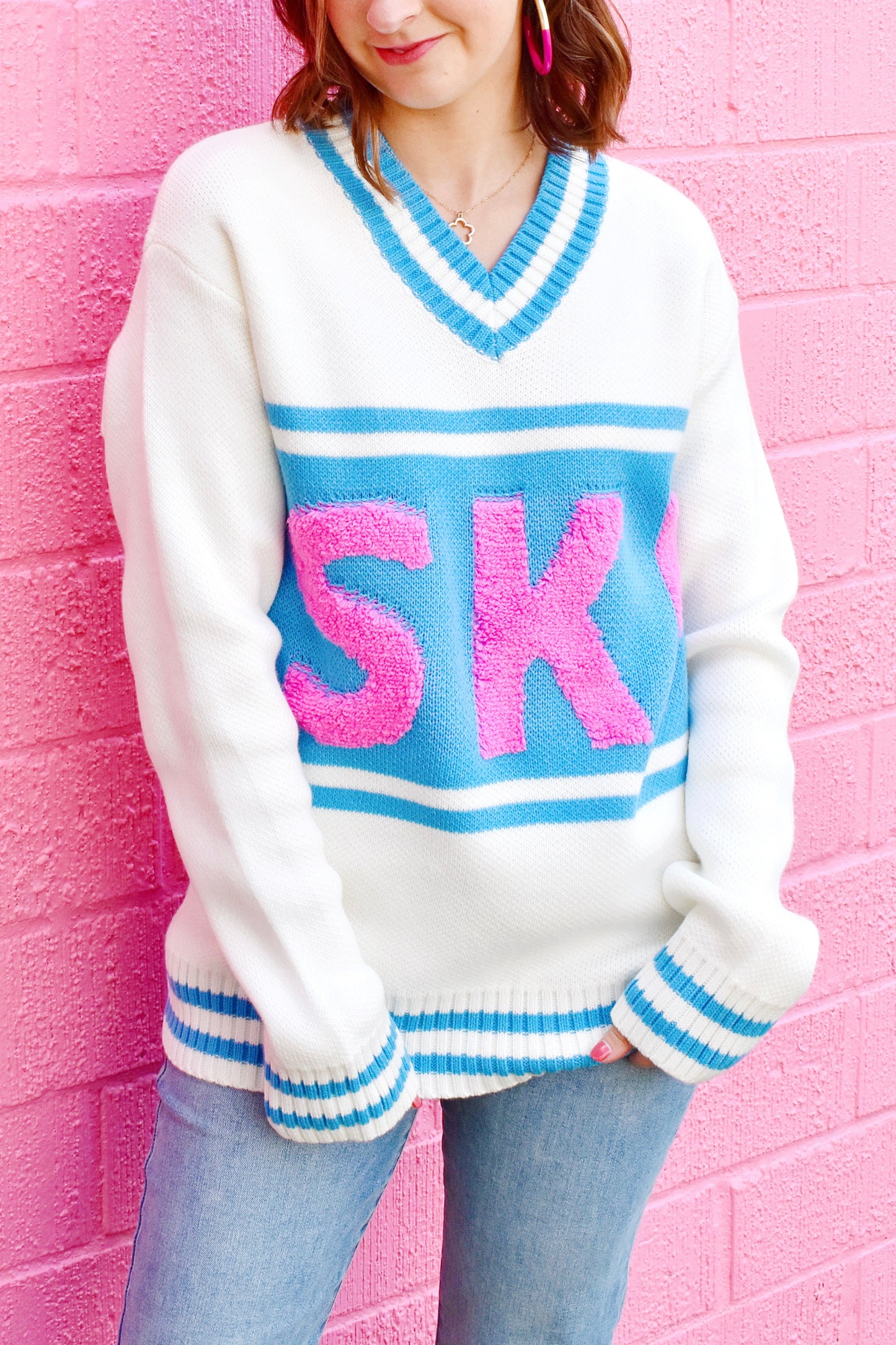 Ivory Retro Inspired Ski Sweater