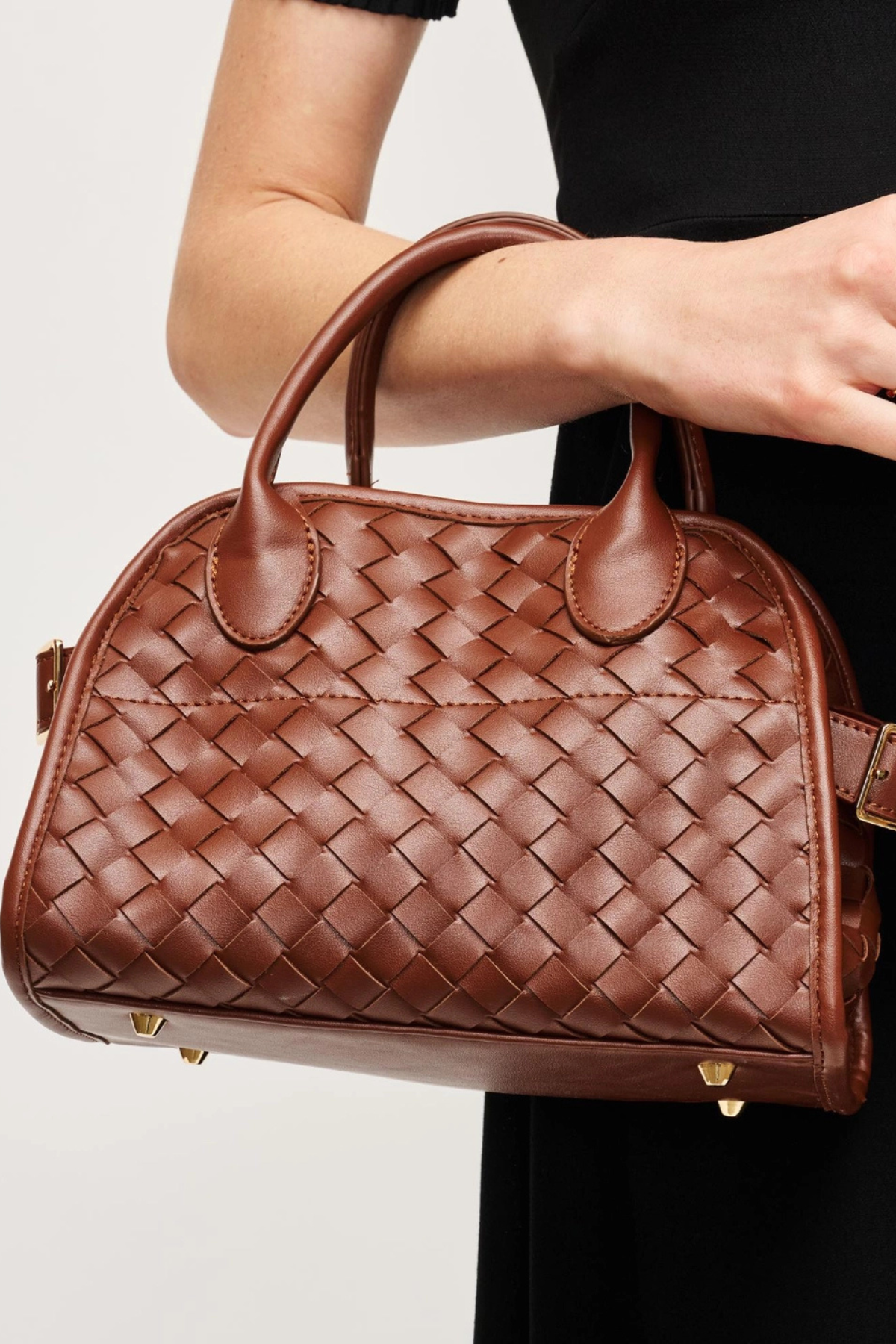 Kristie Chocolate Woven Crossbody