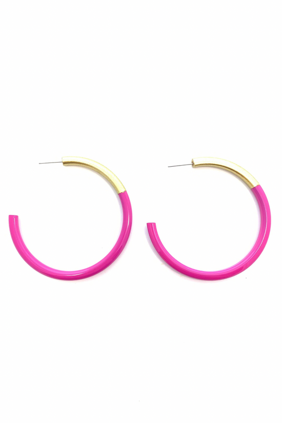 Accessories By Jane LIZ Hoop - Hot Pink