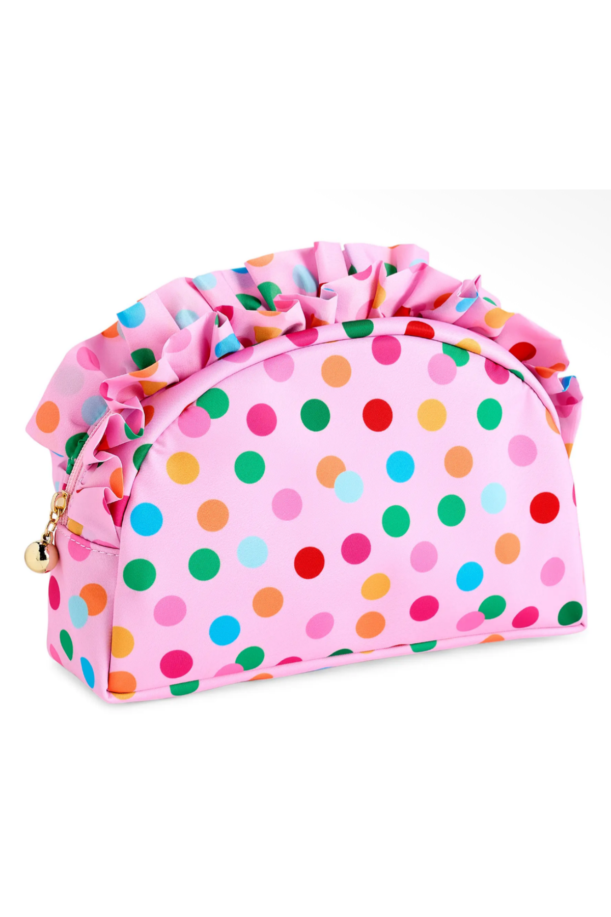 Multi Polka Dot Ruffle Pouch