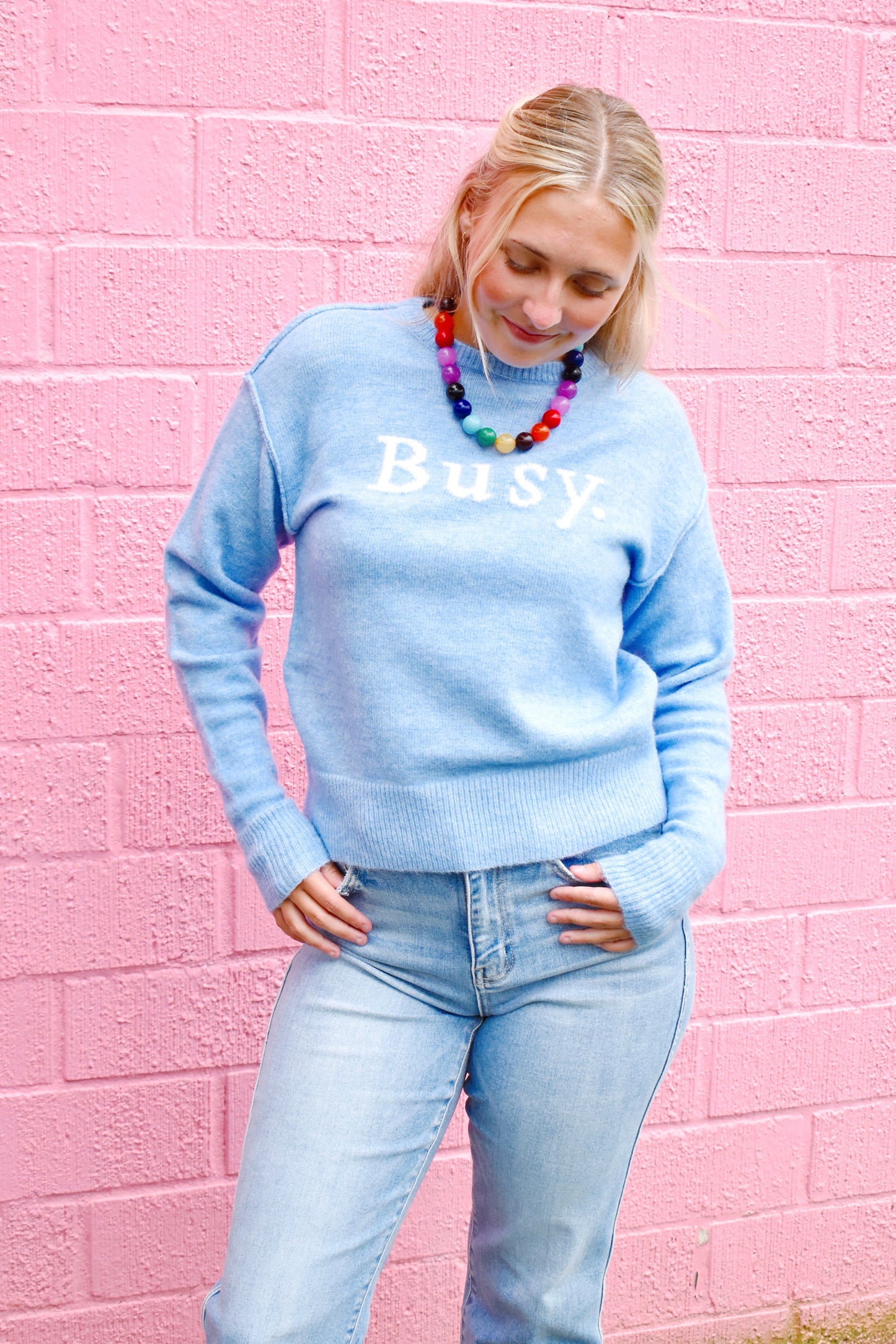 Busy Light Blue Sweater