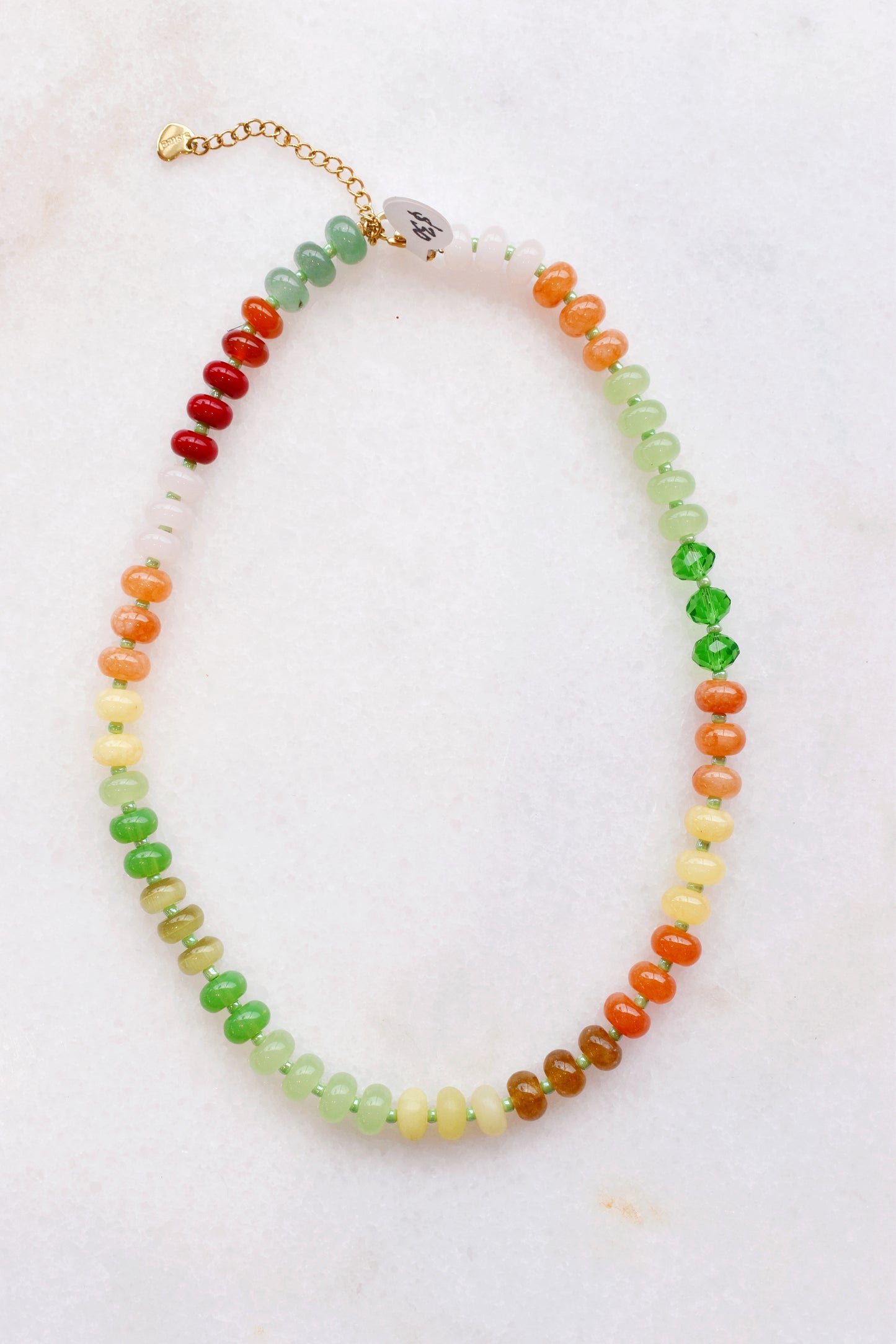 Confetti Beaded Necklaces - Greens