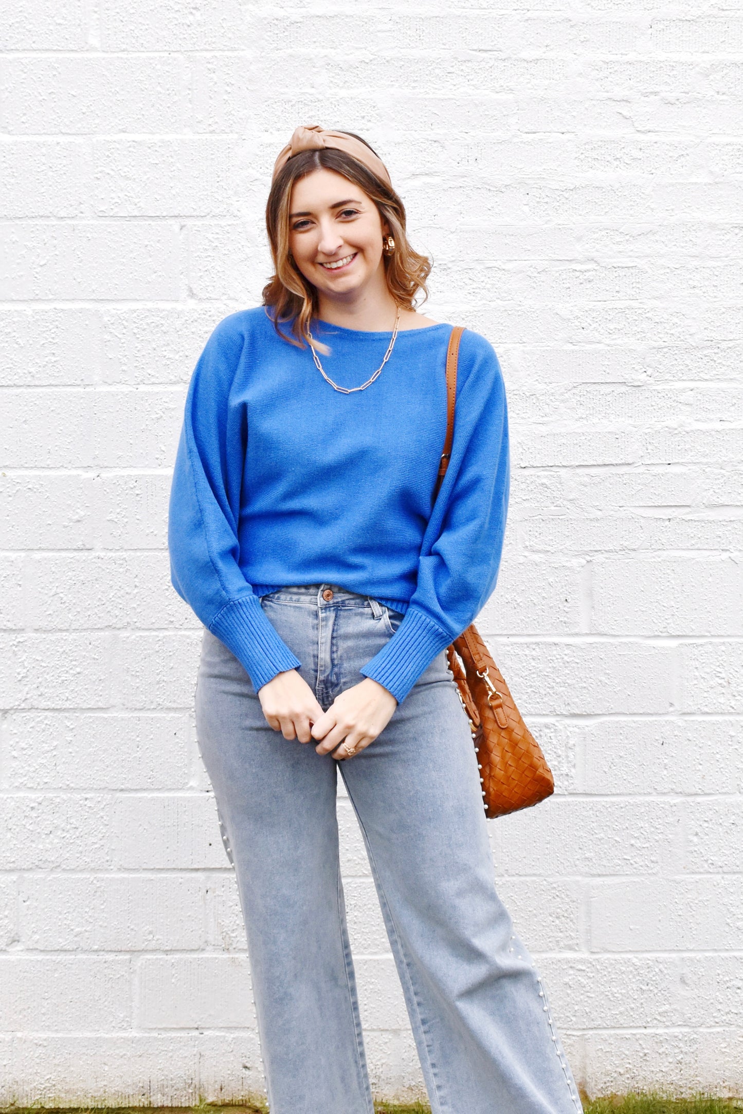 Cobalt Dolman Sleeve Sweater