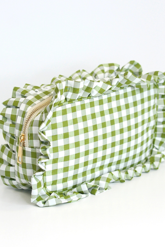 Gingham Ruffle Pouch