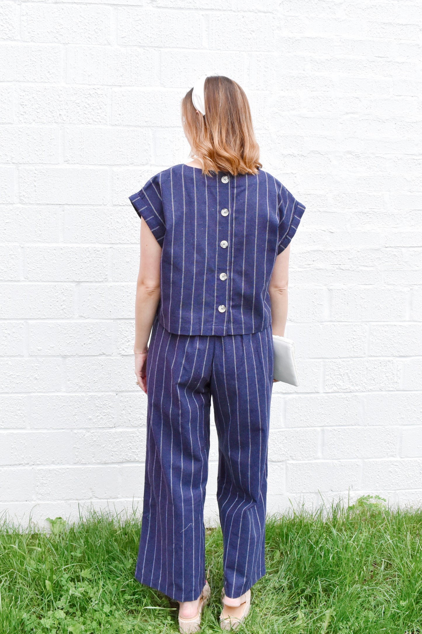 So Chic Navy Striped Pants