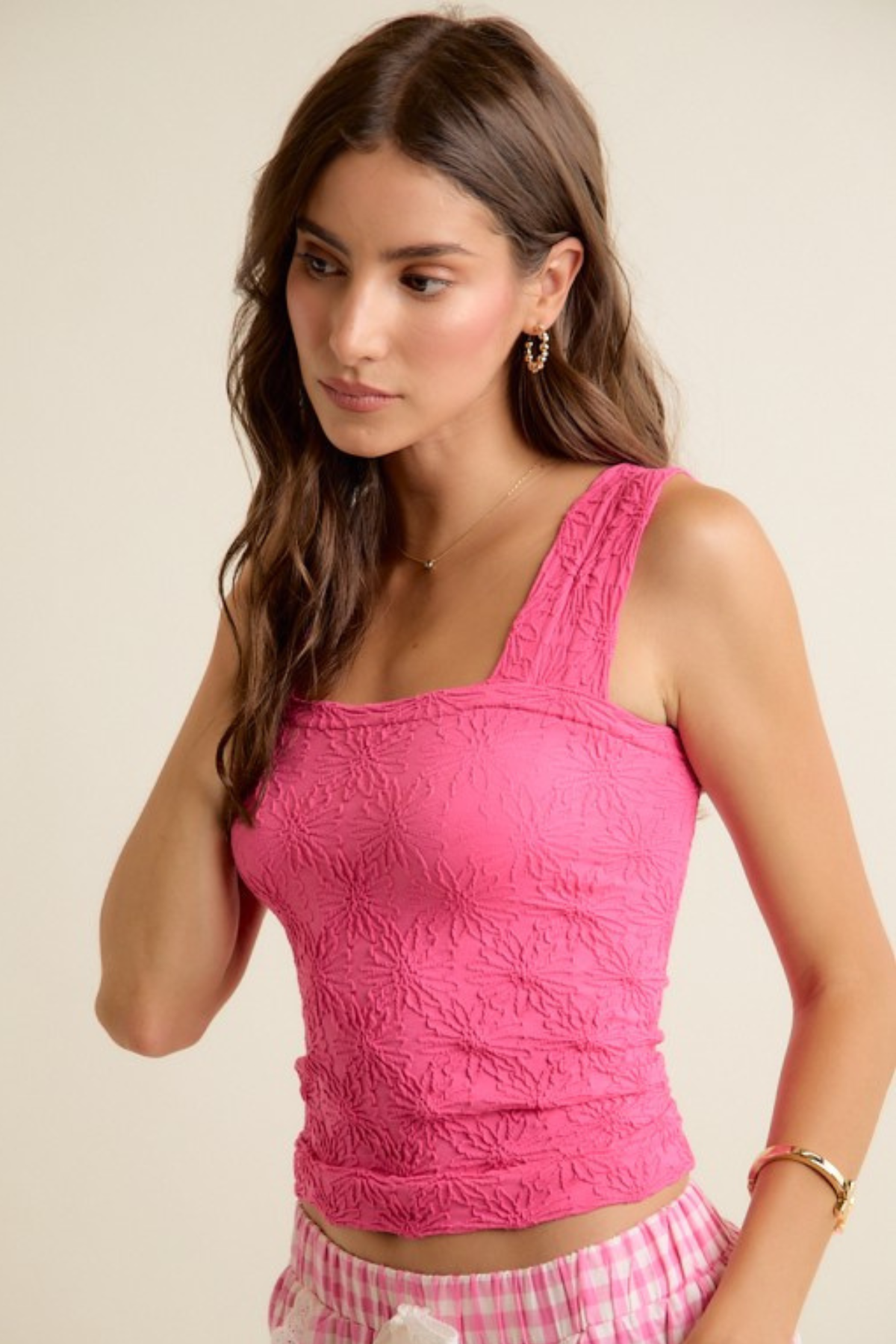 Fuchsia Floral seamless Tank