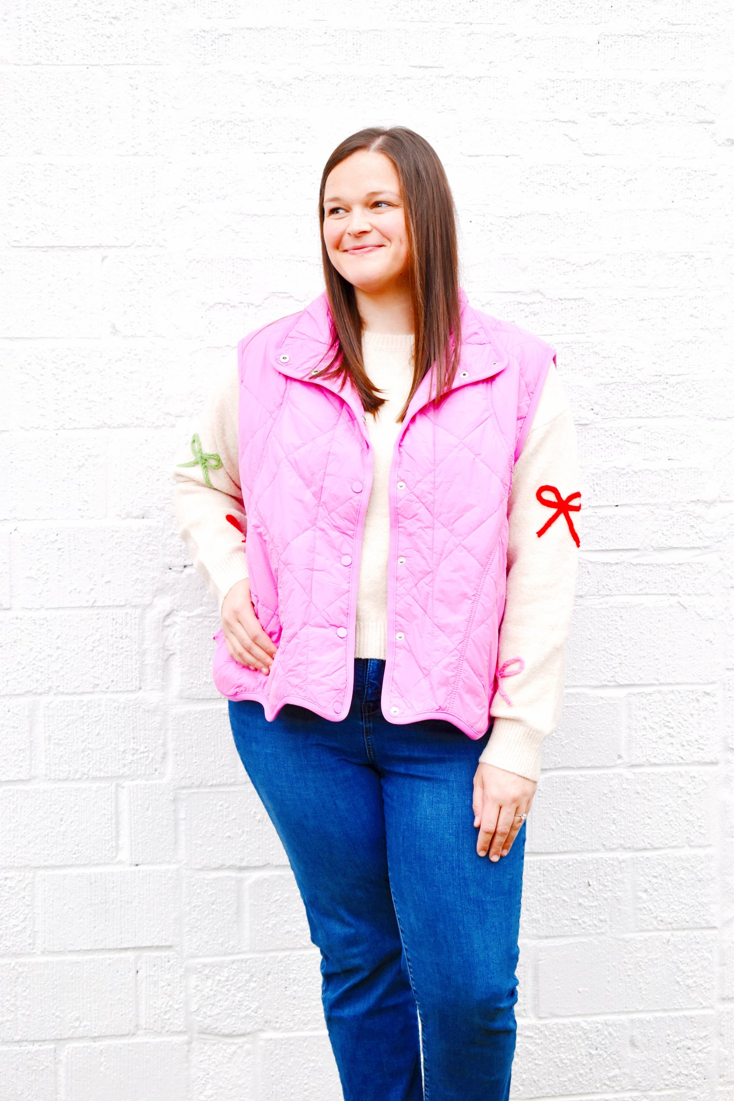 Plus Bubblegum Scallop Vest