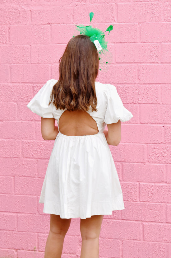 White Puff Sleeve Dress