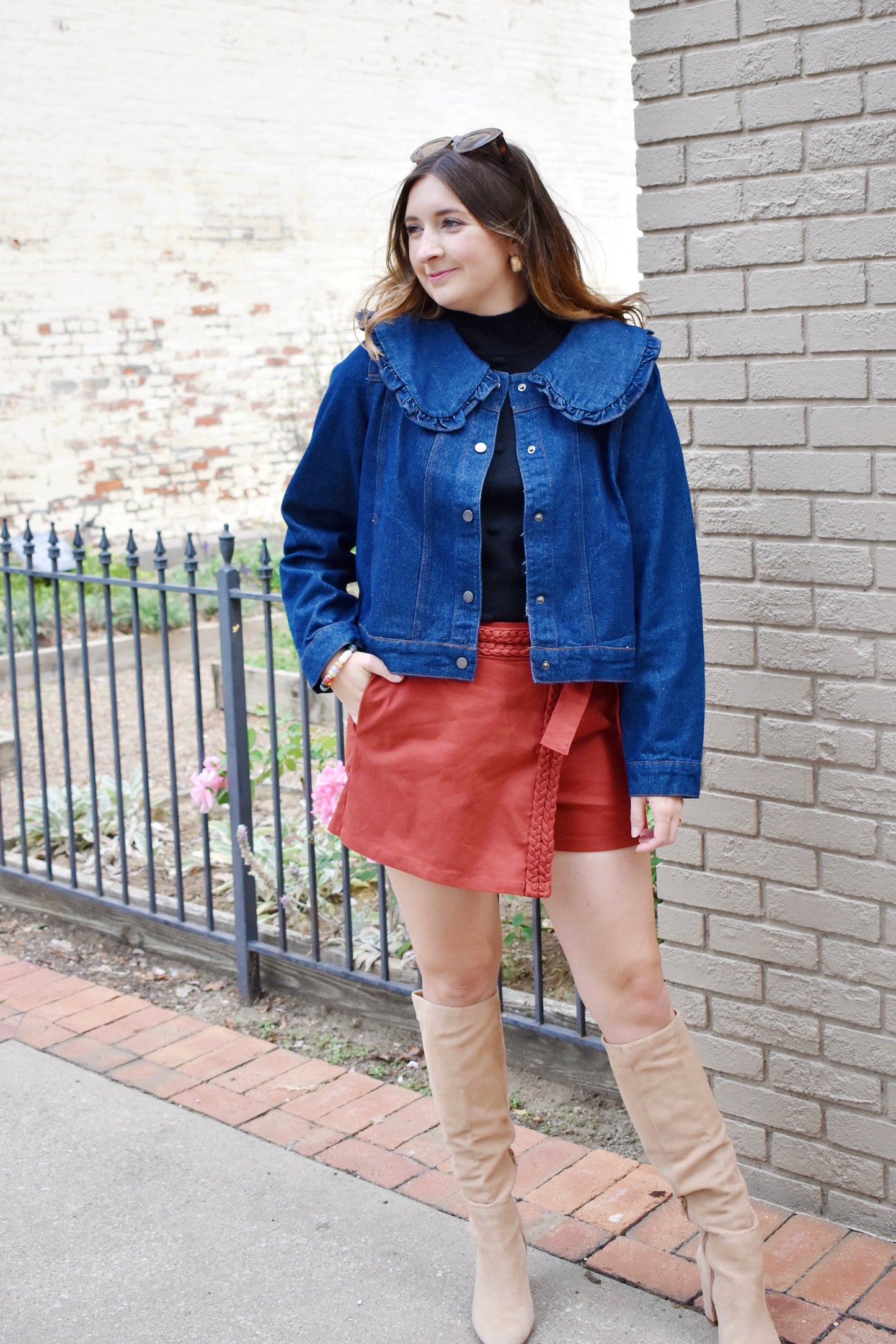 Denim Peter Pan Collar Jacket