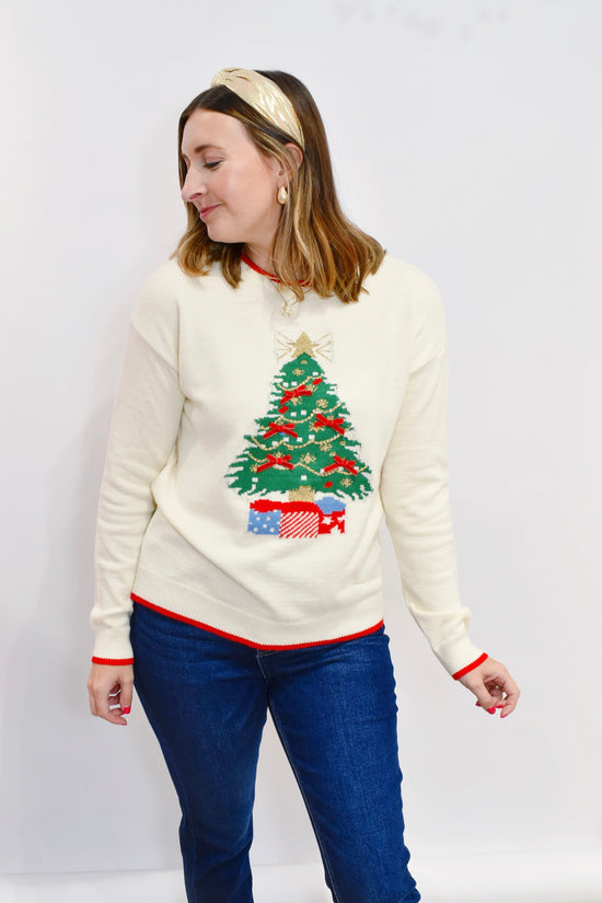 Christmas Tree Bow Sweater
