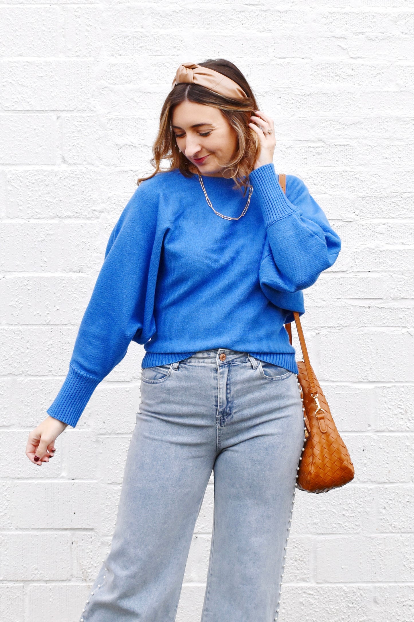 Cobalt Dolman Sleeve Sweater