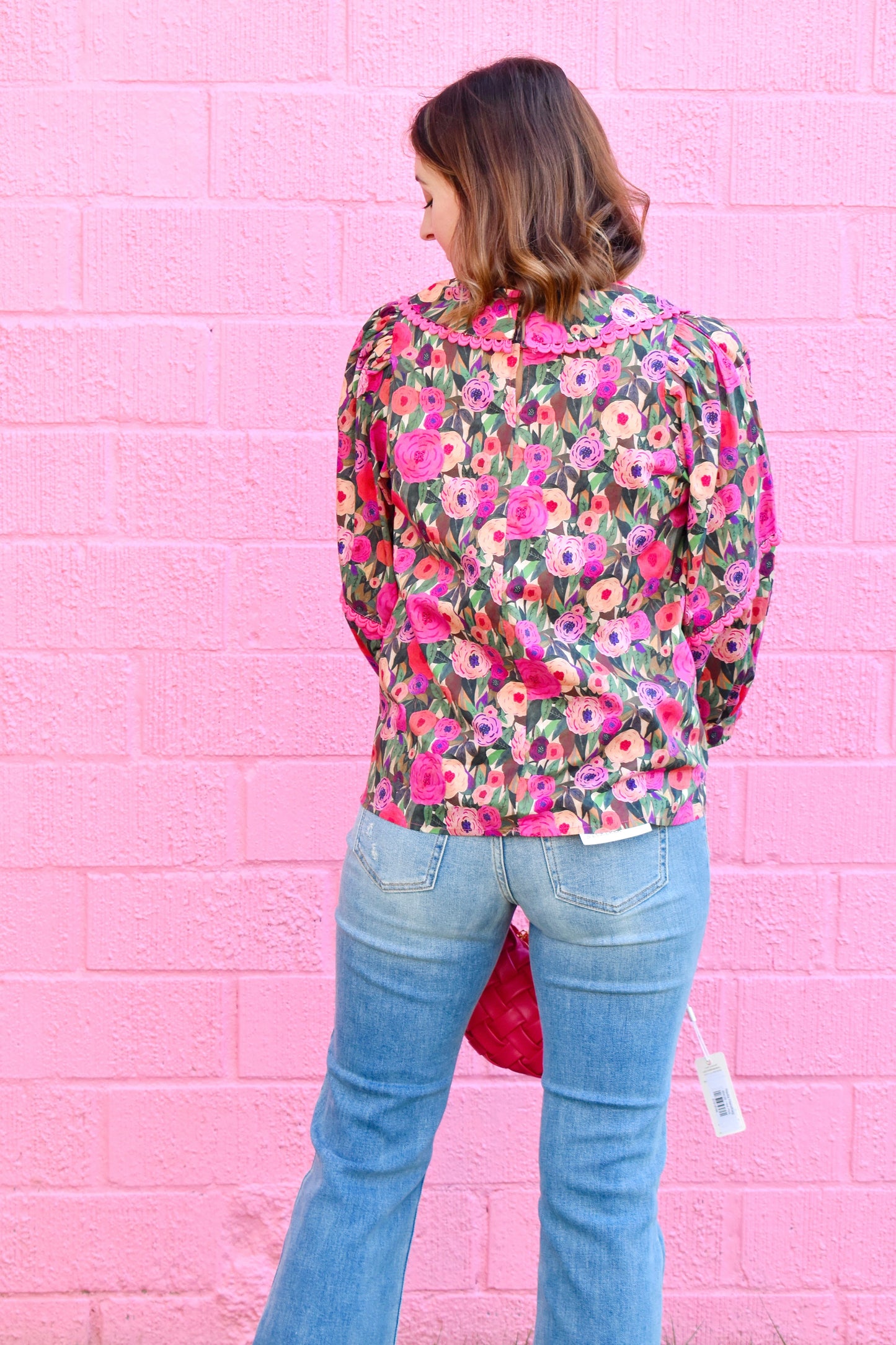 Pink Floral Peter Pan Collar Blouse