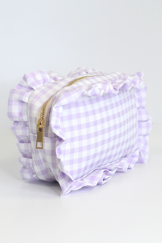 Gingham Ruffle Pouch