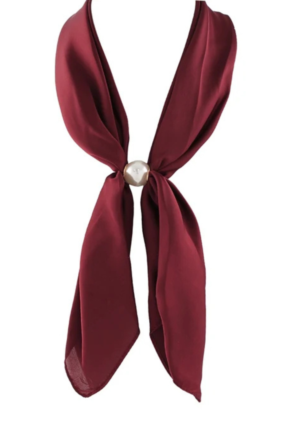 Solid Scarf Necklace With Pearl