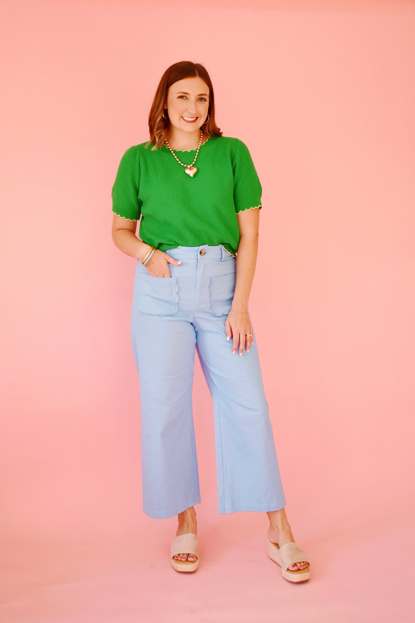 Kelly Scallop Edge Knit Top