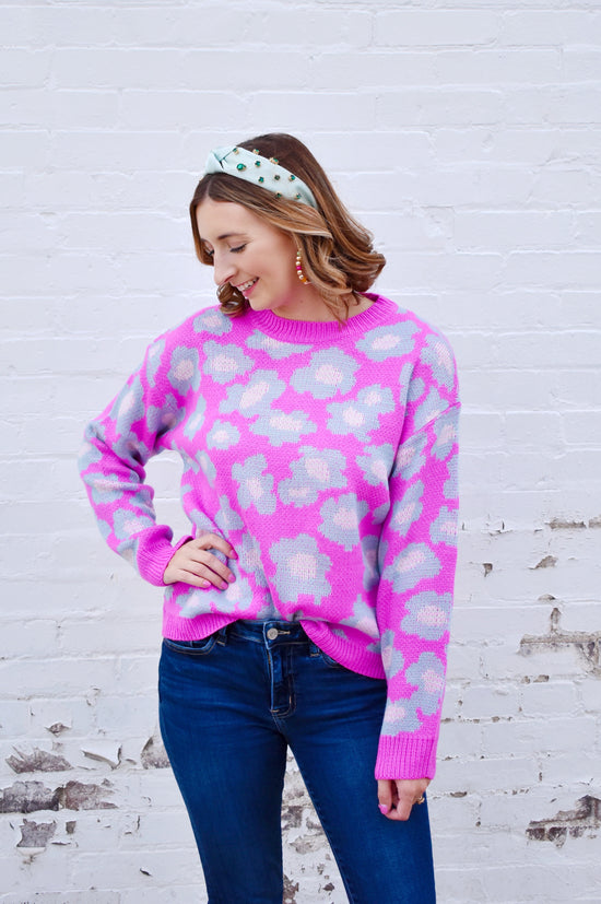 Load image into Gallery viewer, Orchid Flower Power Sweater
