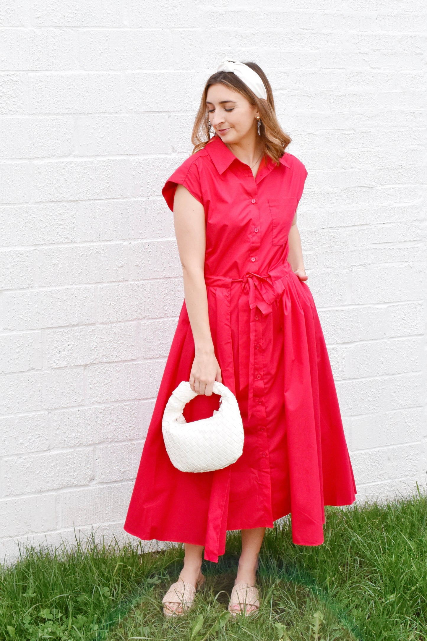collared red dress Sleeveless red Shirt Dress-Elegant Collared Maxi Dress with Buttons -Summer A-Line Cotton Dress,Long red Maxi dress,Women's flared red Dress