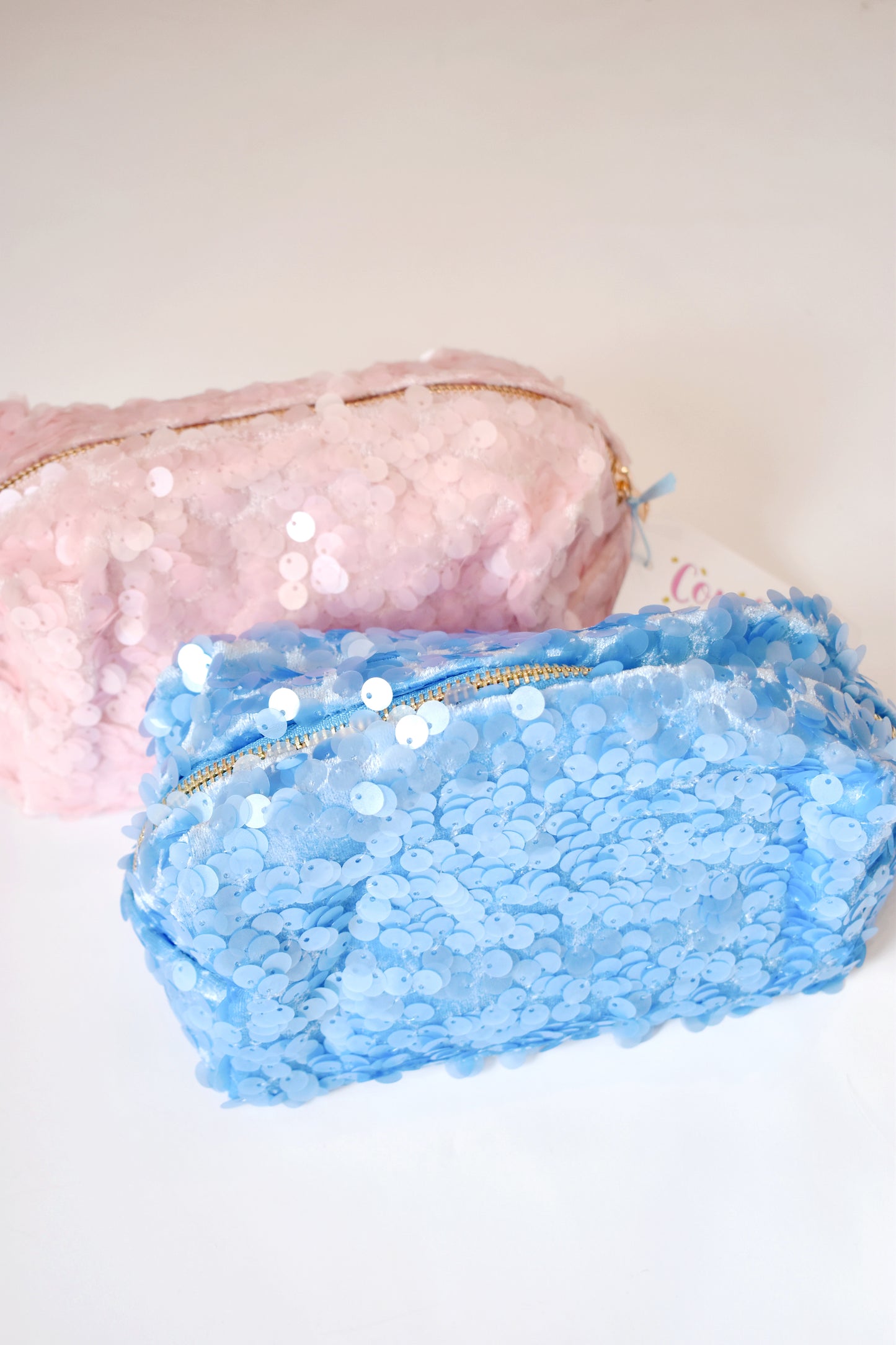 Sequin Zip Cosmetic Case