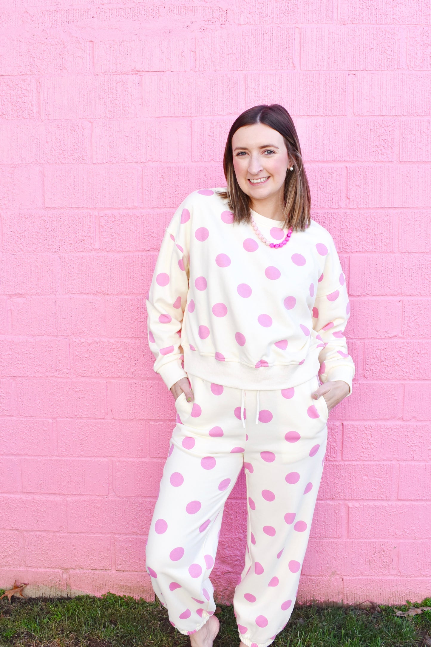 Pink Polka Dot Sweatpants