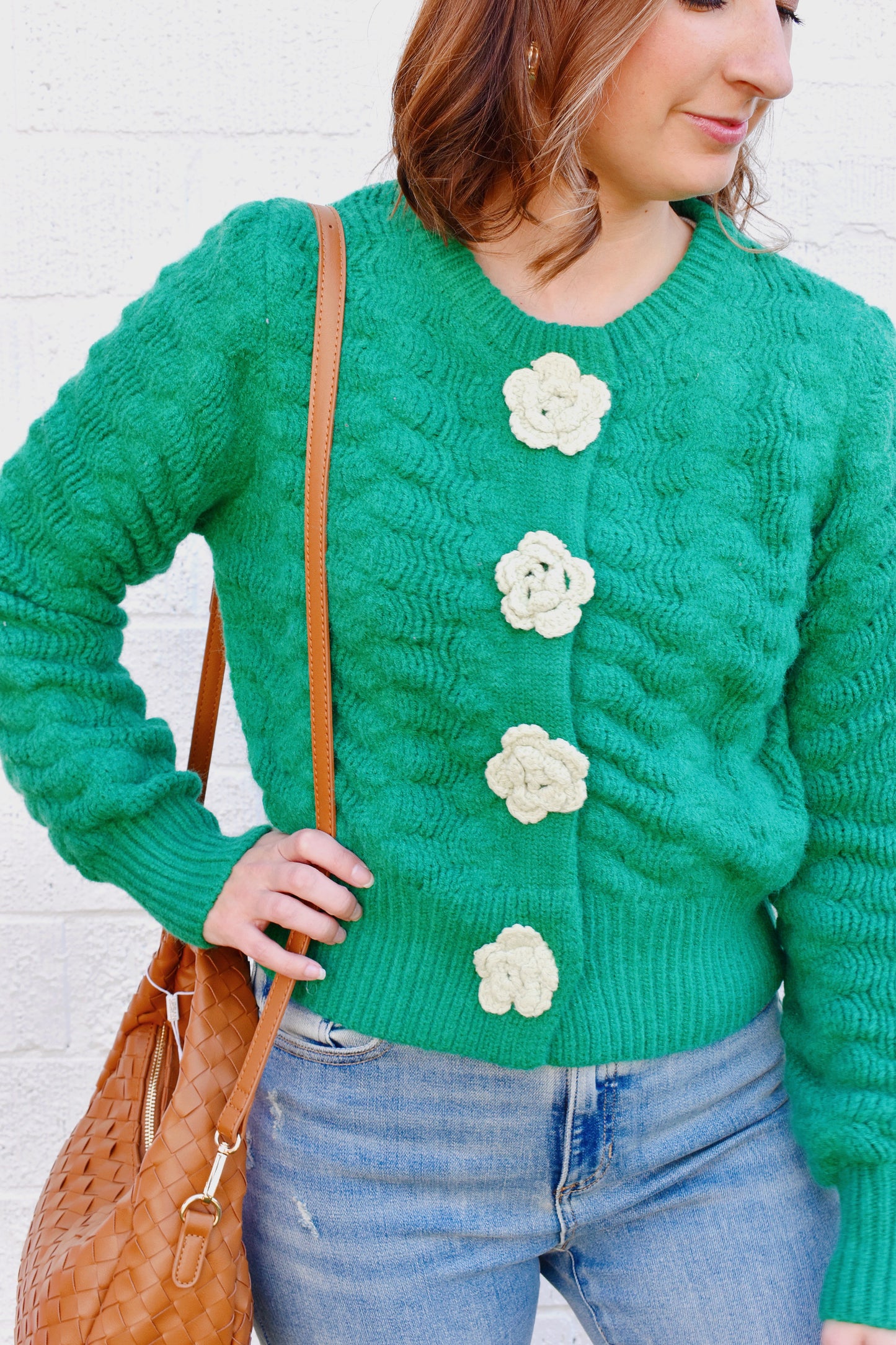 Rosemary Rosette Button Cardigan