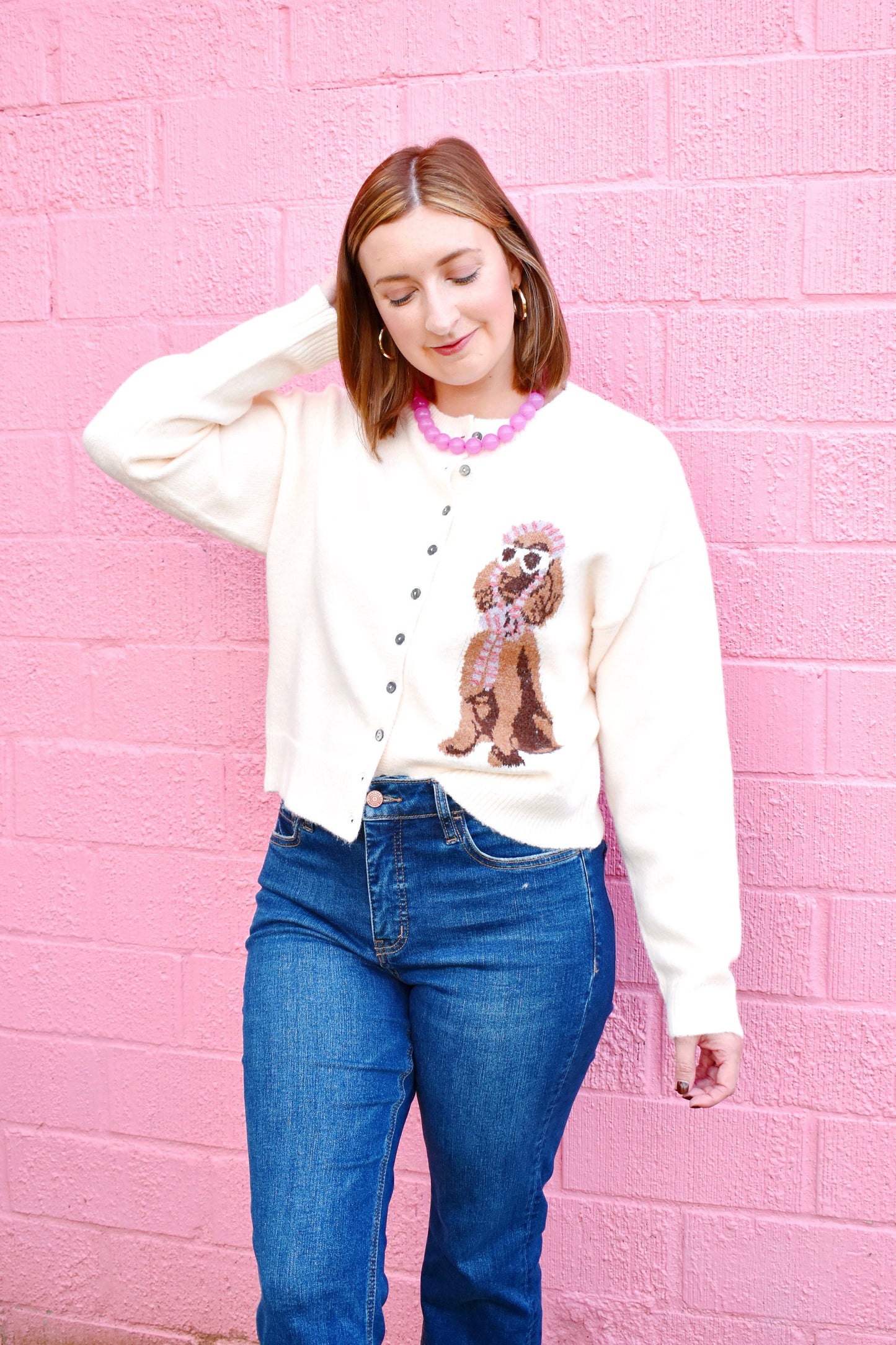 Chic Poodle Ivory Cardigan