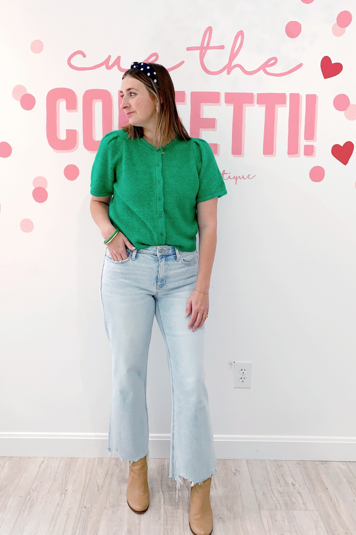 Aileeah Light Wash High Rise Slim Wide Jeans