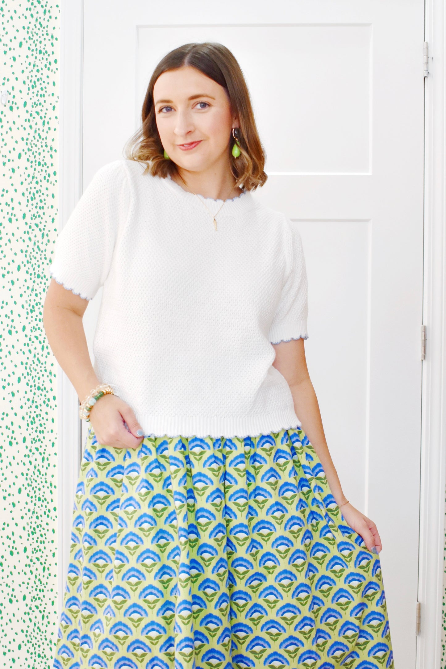 Ivory Scallop Edge Knit Top