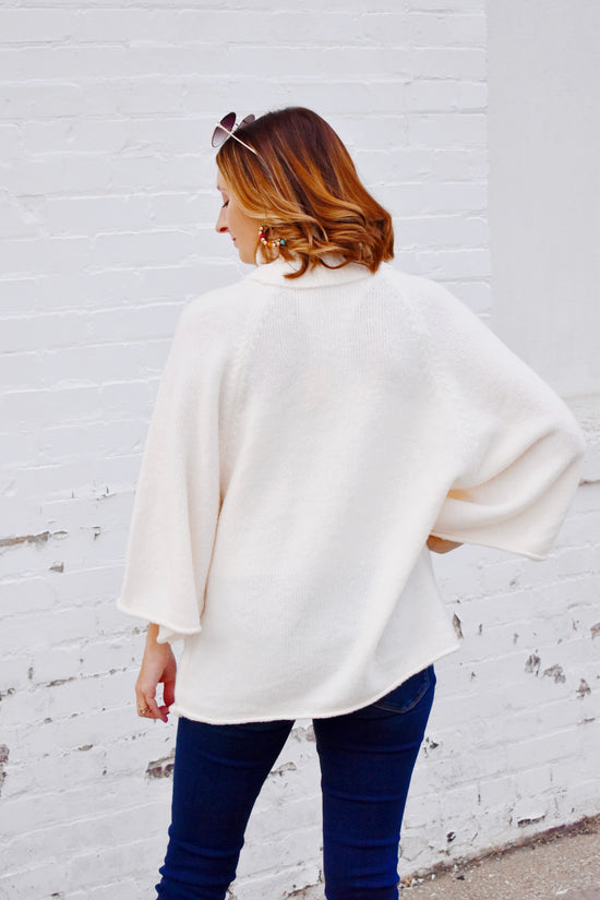 Ivory Dolman Sleeve Turtleneck Sweater
