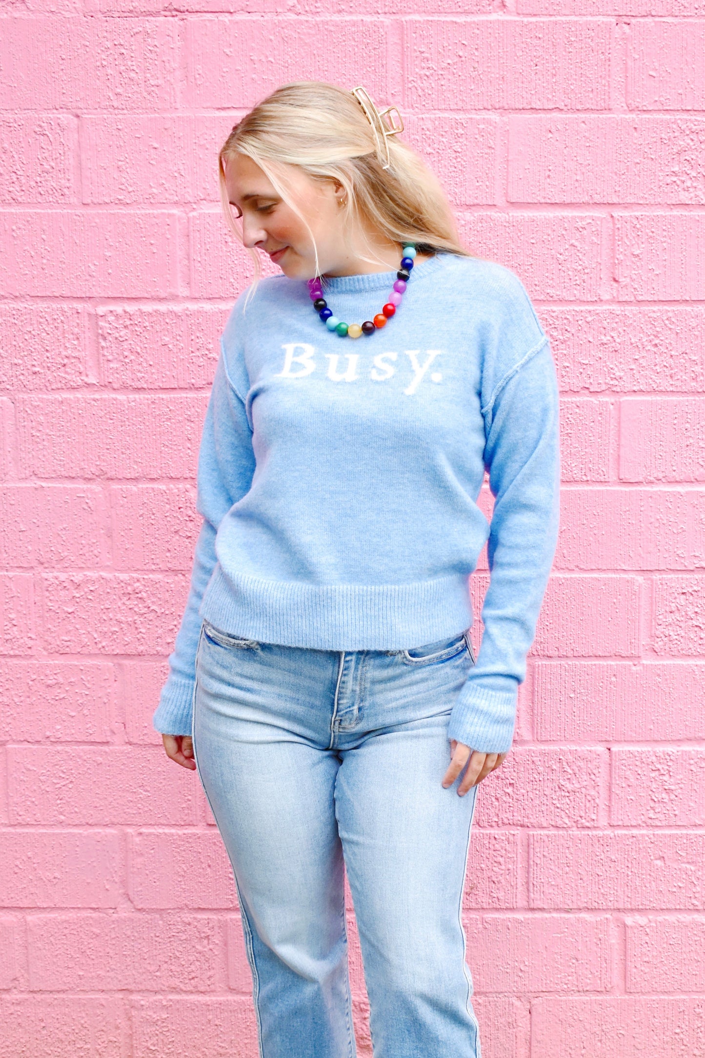 Busy Light Blue Sweater