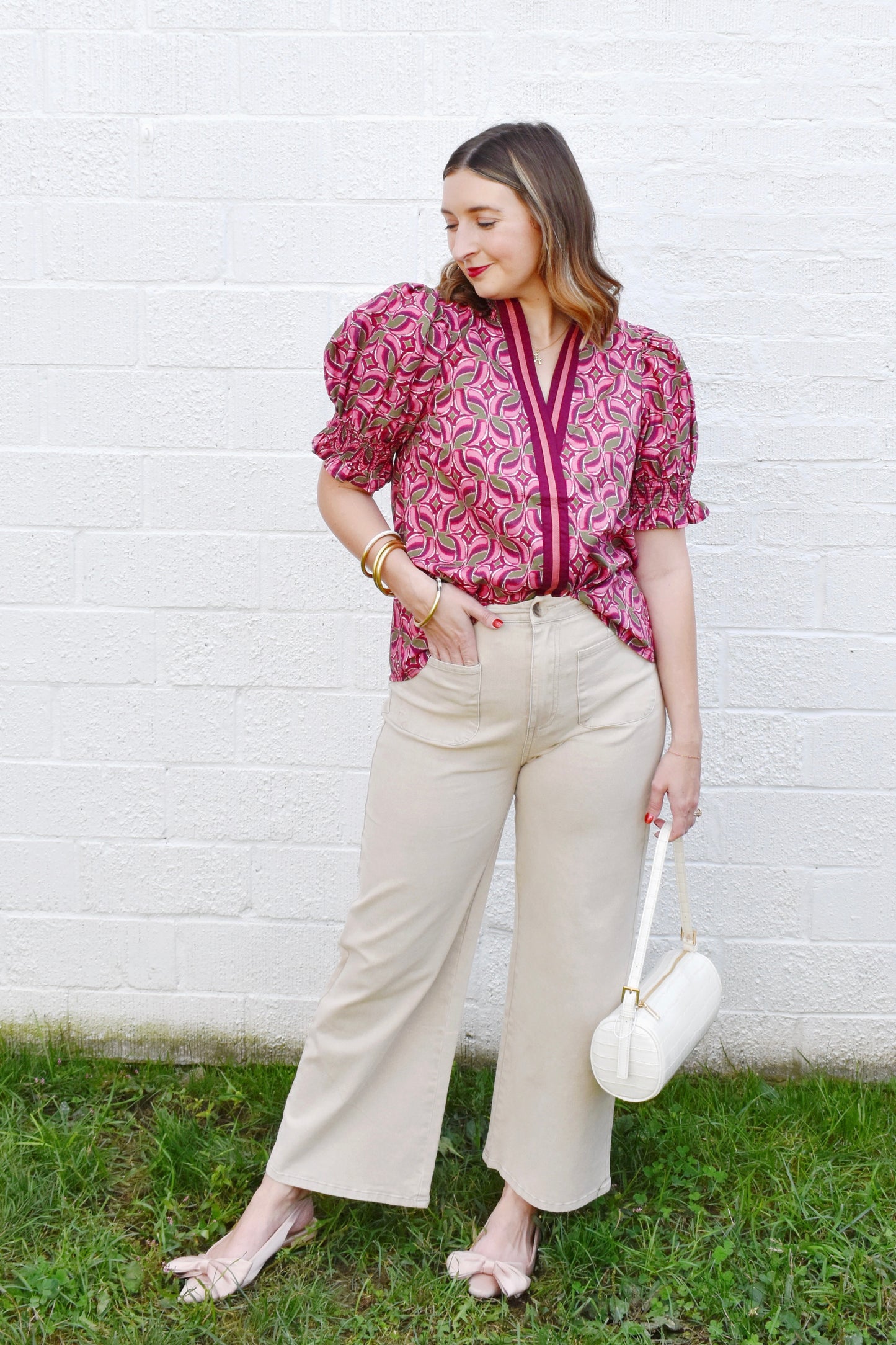 Stone High Rise Wide Leg Pants