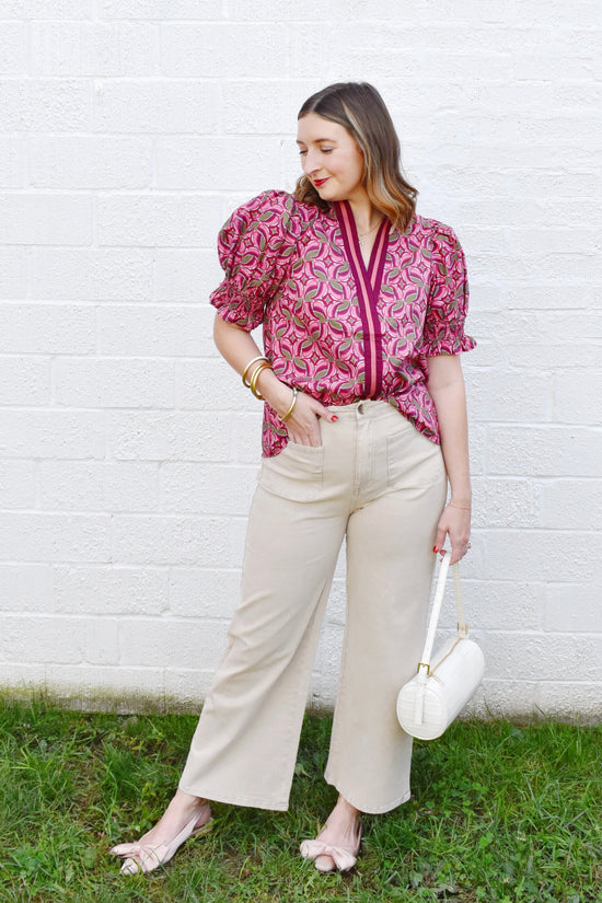 Stone High Rise Wide Leg Pants