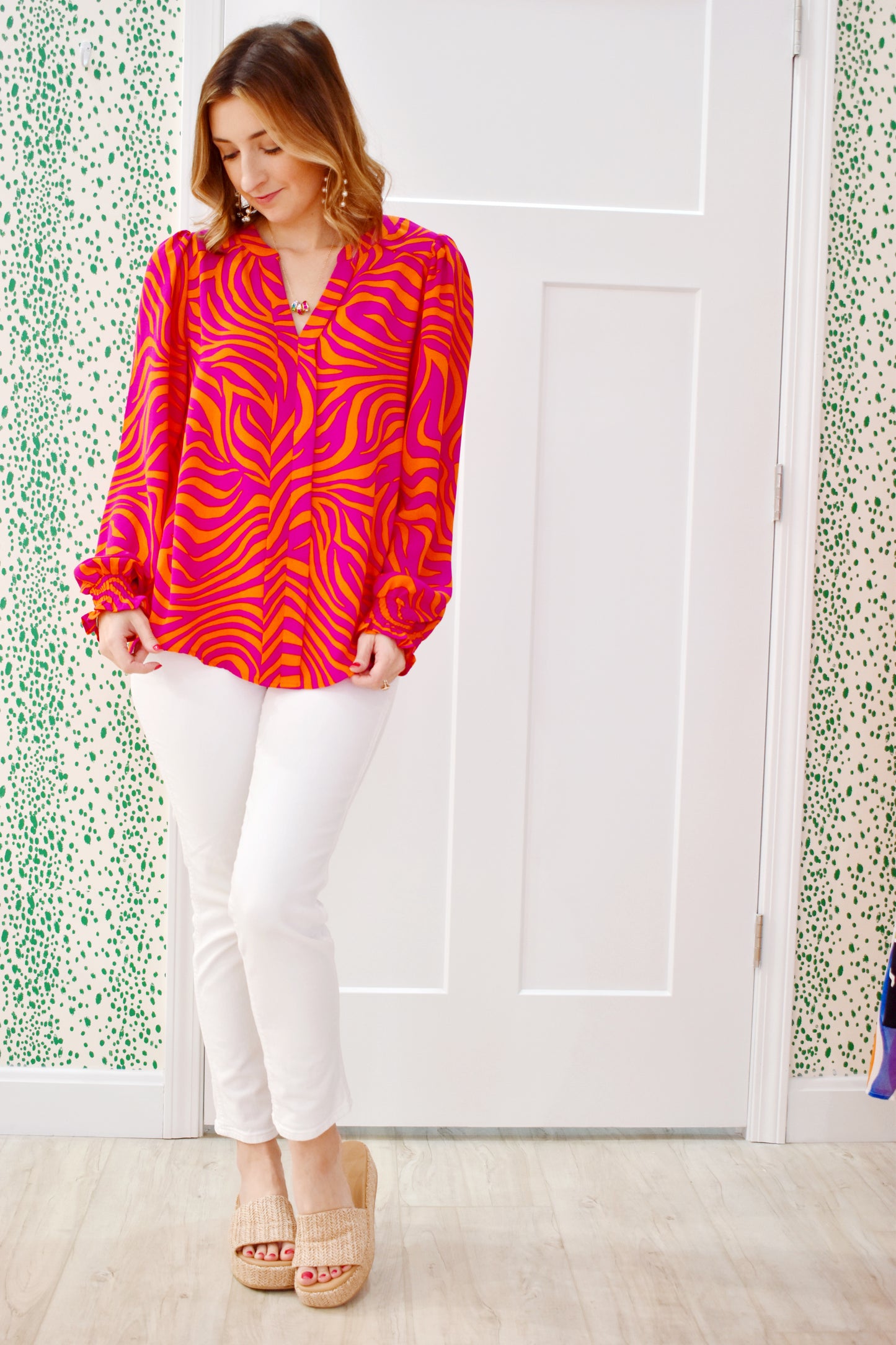 Pink & Orange Zebra Blouse