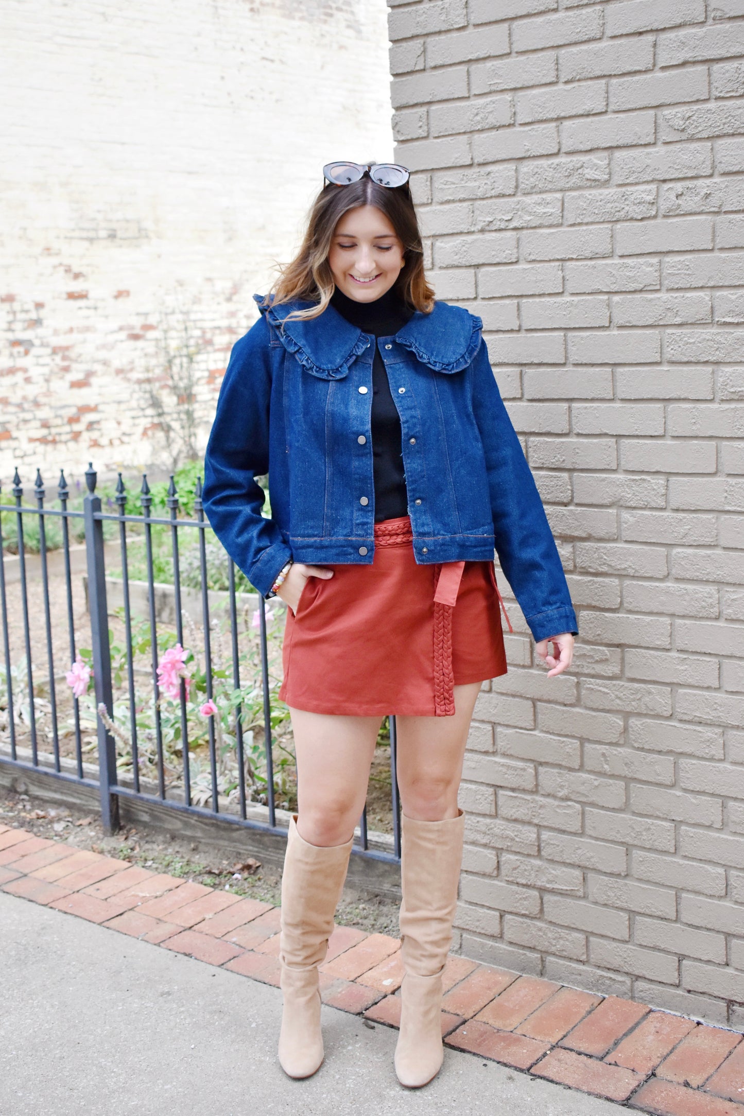 Rust Braid Detail Wrap Skort