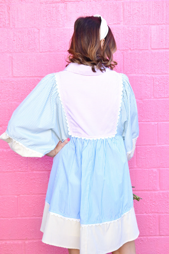 Pastel Stripe Color Block Dress