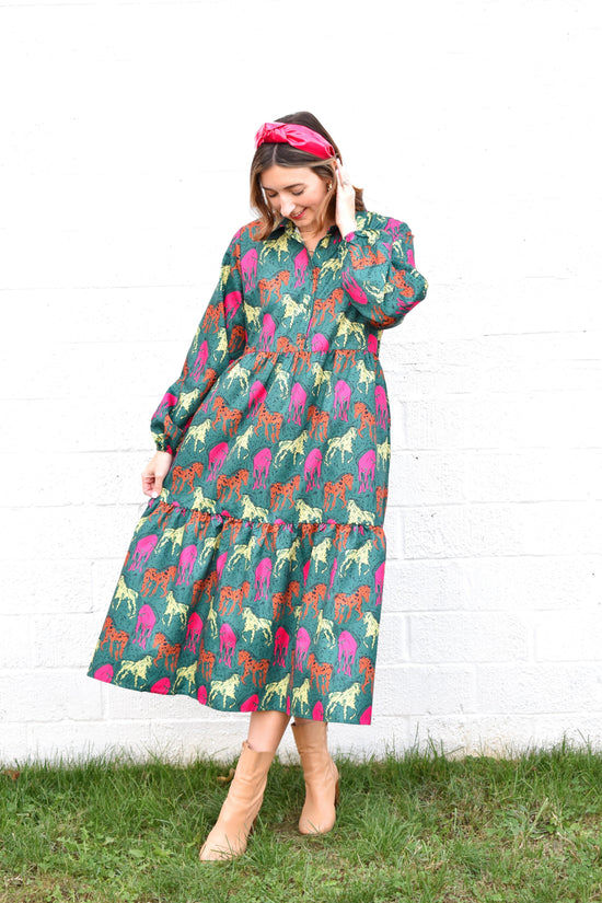 Hunter Green Hold Your Horses Midi Dress Confetti Boutique Hunter Green Hold Your Horses Midi Dress Confetti Boutique
