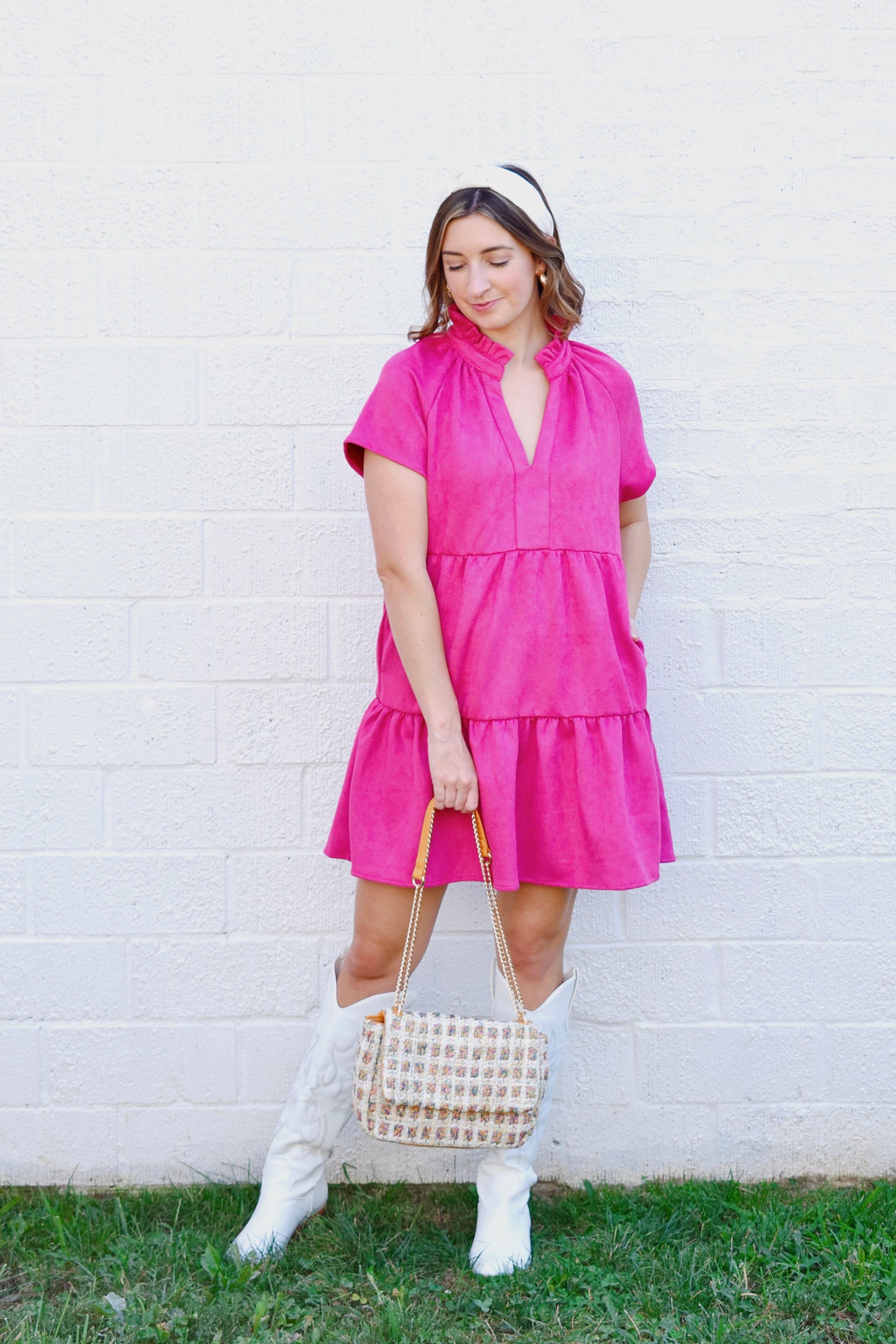 THML Pink Suede Dress