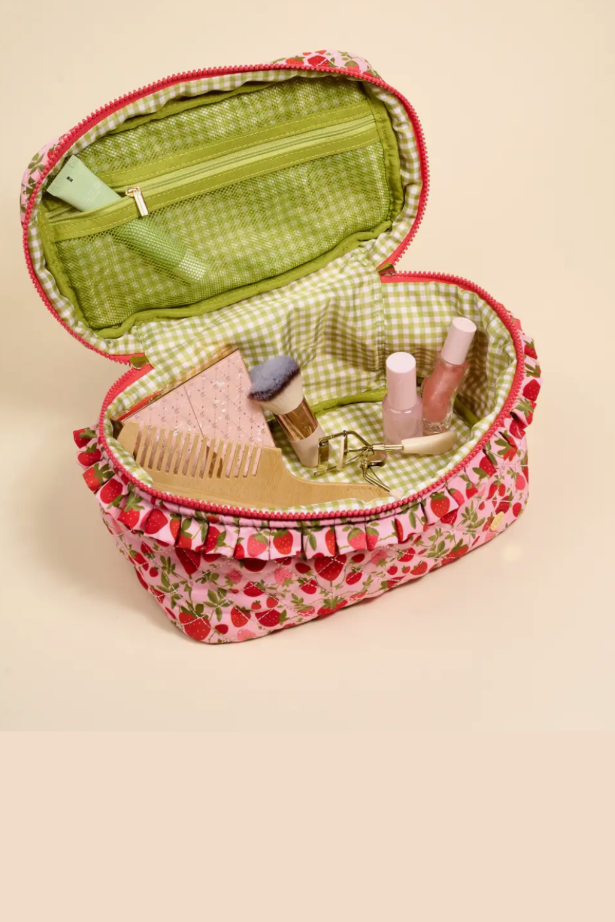 Quilted Cosmetic Bag - Strawberry Fields