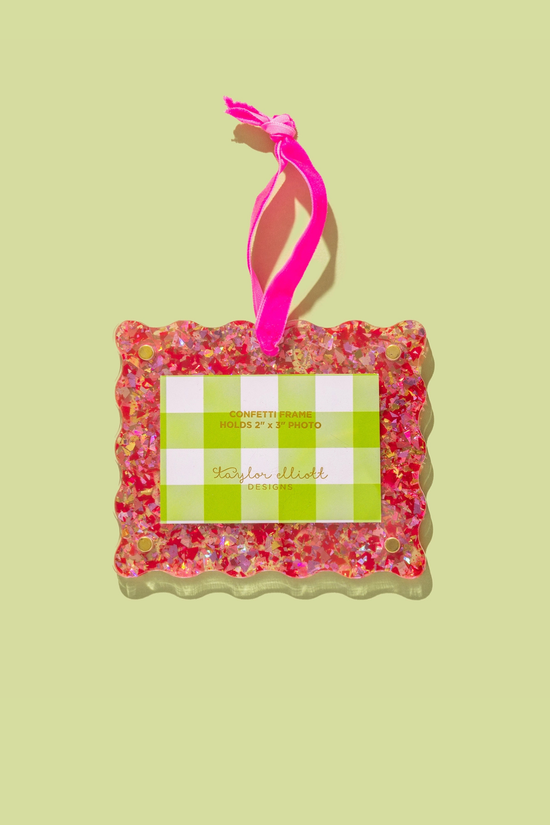Taylor Elliott Confetti Frame Ornament