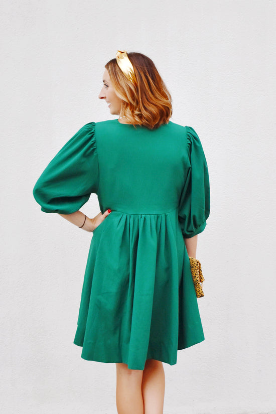 emerald green babydoll dress The Gathered Moment Emerald Babydoll Dress, Medium - The Mint Julep Boutique