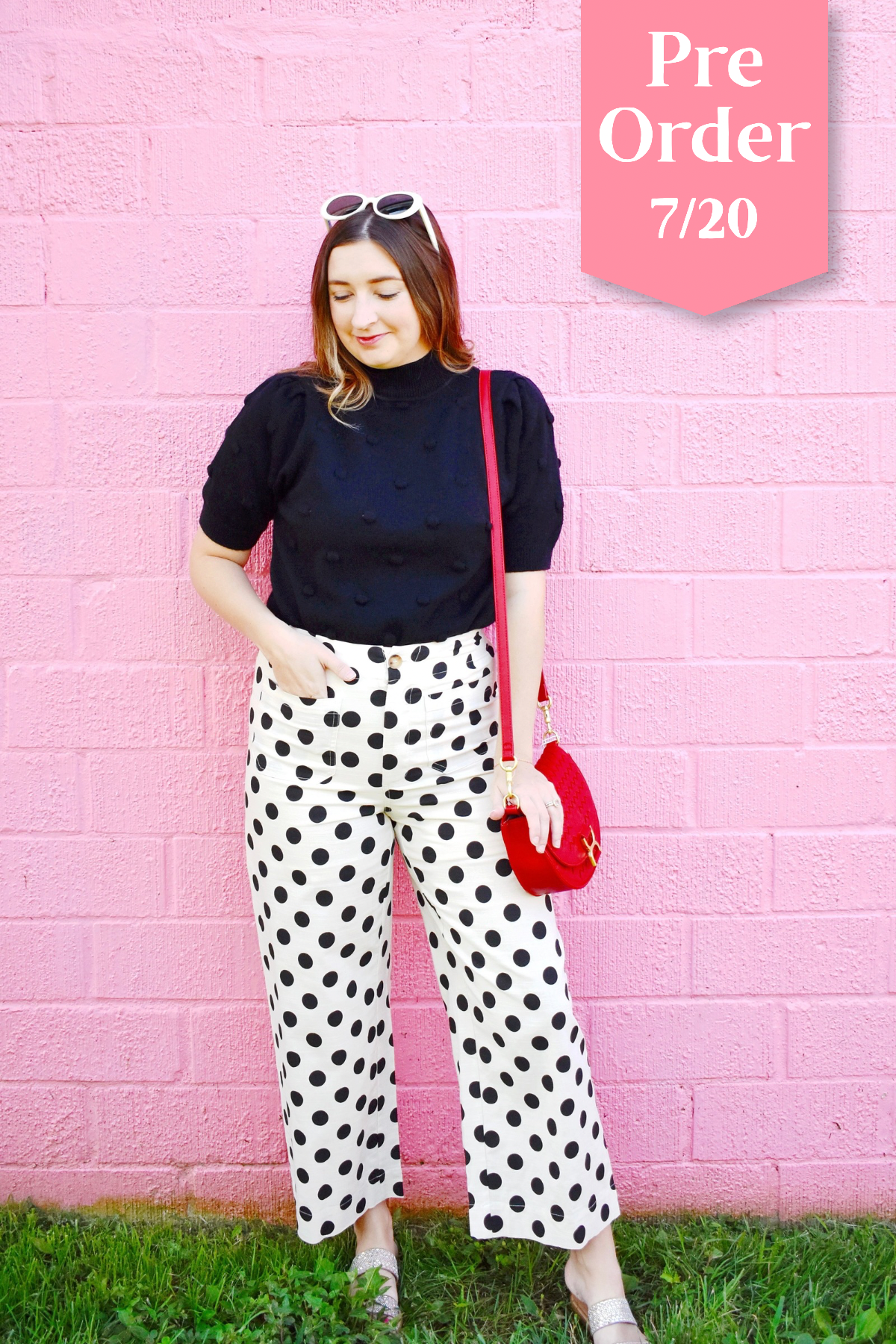 Black & White Polka Dot Wide Leg Pants