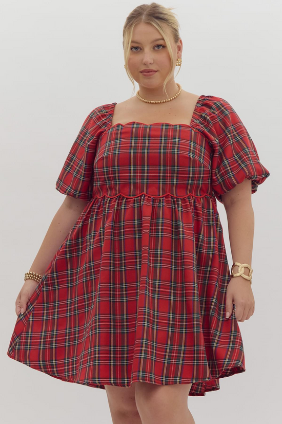 Plus Tartan Plaid Dress