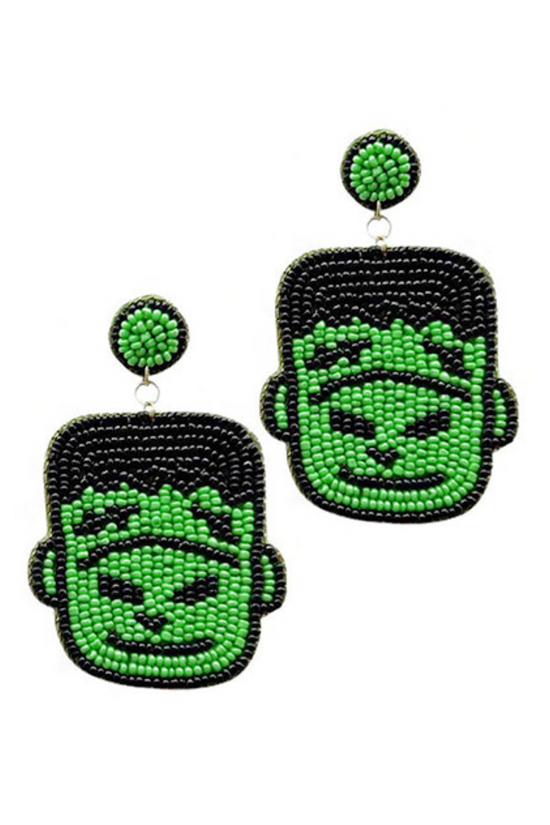 Frankenstein Beaded Earrings
