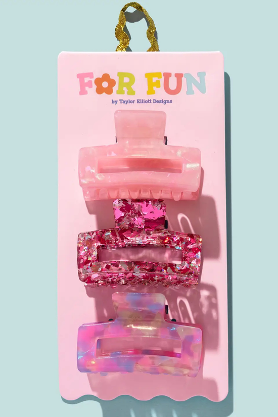 Pink For Fun Hair Claw Set
