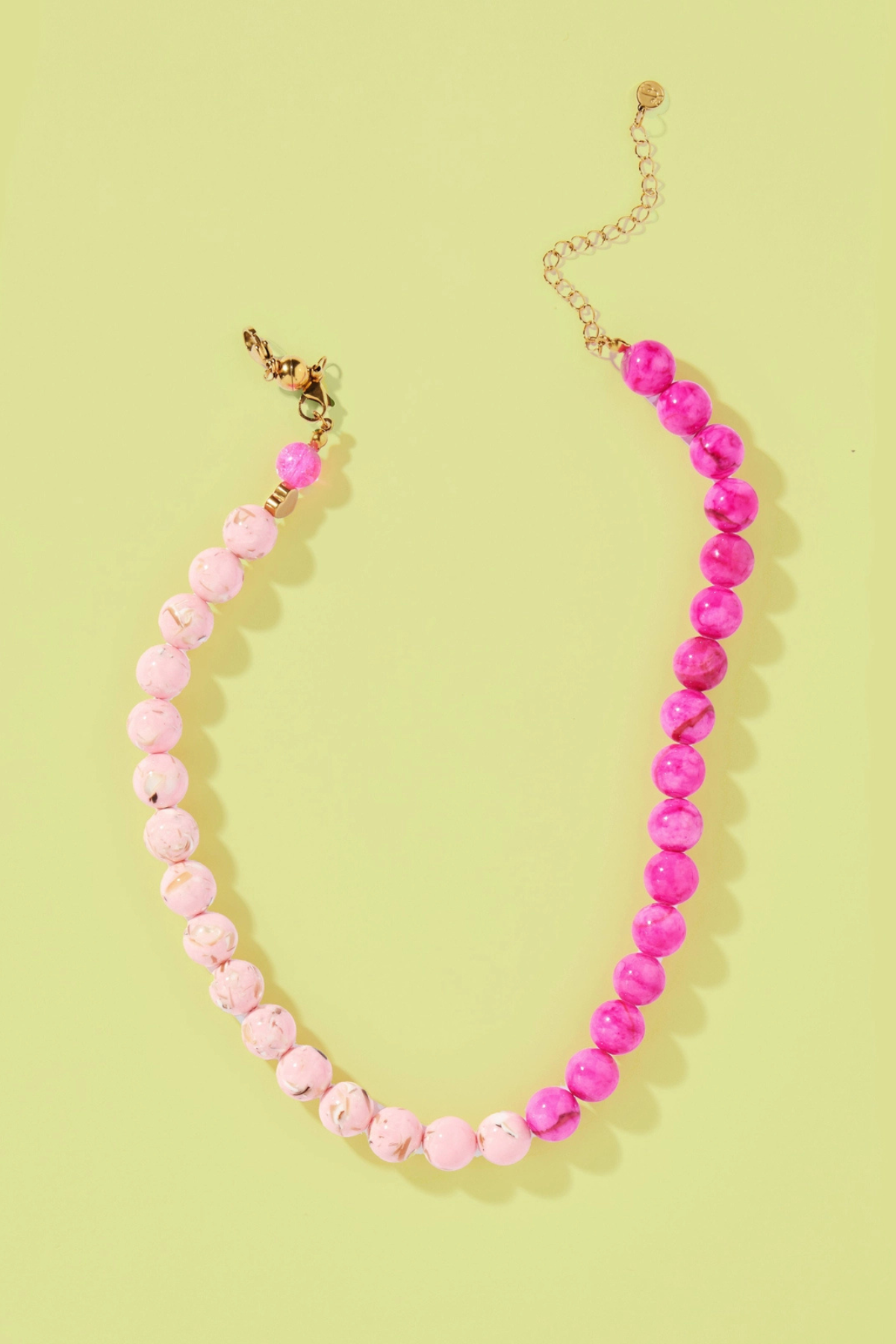 Eloise Marbled Pink Beaded Necklace